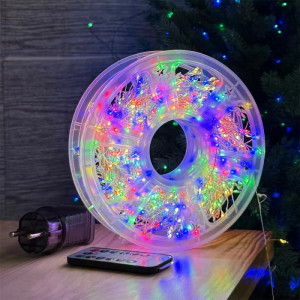 Гірлянда Роса 50м 500 LED (мульти, на білому)