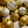 Новорічні кулі 40 шт Мікс Бите Скло Золотий Білий Набір новорічних куль