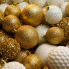 Новорічні кулі 40 шт Мікс Блиск Золотий Білий Набір новорічних куль