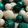Новорічні кулі 40 шт Мікс Блиск Смарагдовий Білий Набір новорічних куль Новорічні кулі 40 шт Мікс Блиск Смарагдовий Білий Набір новорічних куль