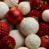 Новорічні кулі 40 шт Мікс Блиск Червоний Білий Набір новорічних куль