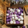 Новорічні кулі 40 шт Мікс Блиск Фіолетовий Білий Набір новорічних куль