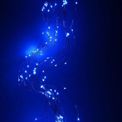 Гирлянда конский хвост 20 нитей, 2.4м, 460LED (синяя, на белом)