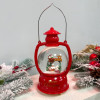 Новорічний ліхтар куля світильник нічник музичний 21см Санта, червоний, на батарейках в комплеті