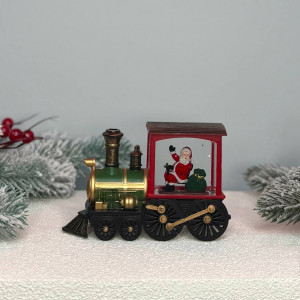 Новорічний ліхтар світильник нічник Потяг 25см  з USB живленням та на батарейках