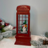 Новорічний ліхтар світильник нічник музичний 26см Таксофон червоний з USB живленням, на батарейках