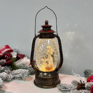 Новорічний ліхтар світильник нічник музичний 33см Релігійний з USB живленням, на батарейках