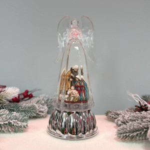 Новорічний ліхтар світильник нічник музичний 28см Ангел з USB живленням