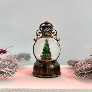 Новорічний ліхтар нічник міні Санта 16см на батарейках з USB живленням