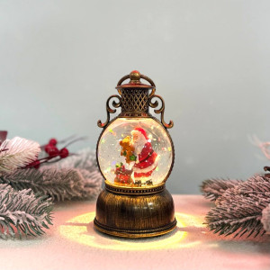 Новорічний ліхтар нічник міні Ялинка 16см на батарейках з USB живленням