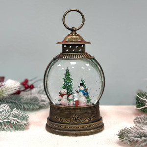 Новорічний ліхтар світильник нічник музичний 25см з USB живленням та на батарейках