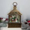 Новорічний ліхтар світильник нічник музичний 23см Будиночок з USB живленням та на батарейках