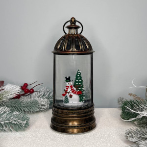 Новорічний ліхтар світильник нічник музичний 24см з USB живленням