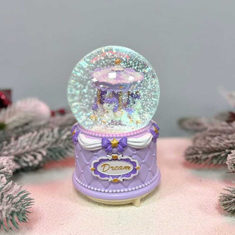 Новорічна куля світильник нічник музичний Париж, 18х10см на батарейках в комплеті