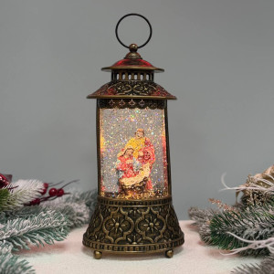 Новорічний ліхтар світильник нічник музичний 22см Ялинка з USB живленням 