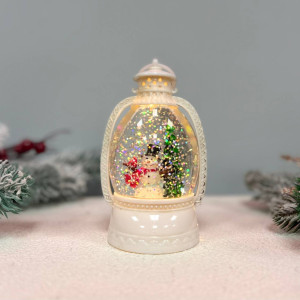 Новорічний ліхтар світильник нічник музичний 32см Релігійний з USB живленням та на батарейках