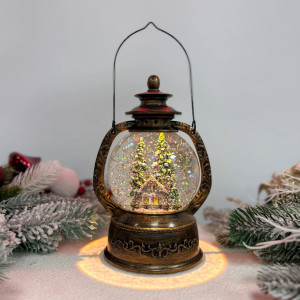 Новорічний ліхтар світильник нічник музичний 21х7см з USB живленням та на батарейках
