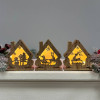 Новорічний дерев'яний ліхтар нічник Будиночок 15х13см дерево