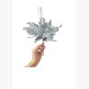 Квітка на ялинку 28см (різдвяник, срібло)