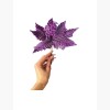 Квітка на ялинку 28см (різдвяник, фіолетова)
