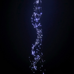 Гирлянда конский хвост 10 нитей, 2.4м, 460LED (белая, на зелёном)