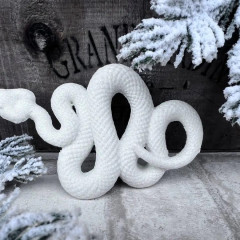 Іграшка на ялинку Символ року Змія (біла, 14см)