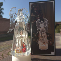 Новогодний фонарь светильник ночник музыкальный 26см Ангел