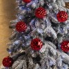 Новорічні кулі 18 шт Фрактал Гальваніка Червоний 8 см