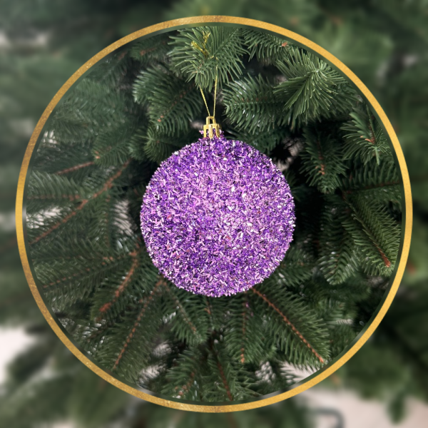 Ялинкова куля Їжачок (фіолетовий, 80мм)
