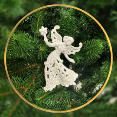 Іграшка на ялинку Фея із зірочкою (біла, 13см)