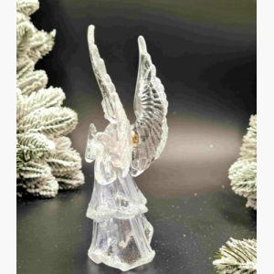Іграшка на ялинку Ангел (прозорий, 16см)