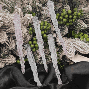 Іграшка на ялинку Бурулька (прозора, 16см)