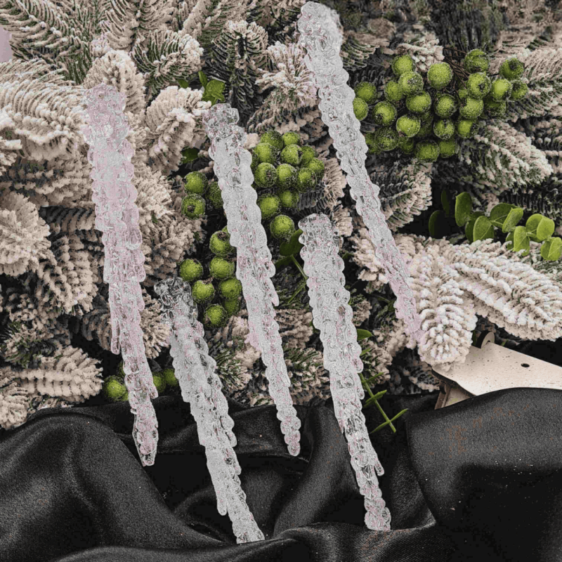 Іграшка на ялинку Бурулька (прозора, 16см)