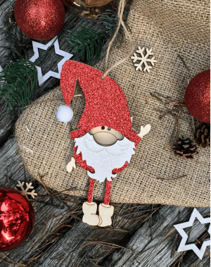 Іграшка на ялинку Дід Мороз (дерев'яна)
