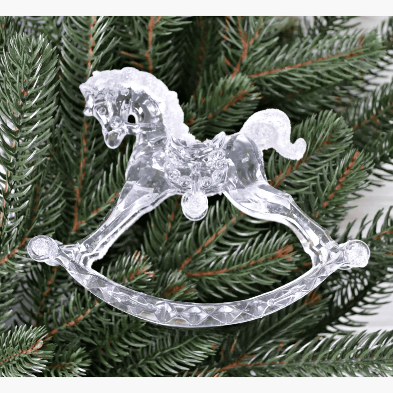 Іграшка на ялинку СИМВОЛ РОКУ Кінь (прозорий, 11см)