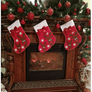 Новорічний чобіток з оленями 30х25см
