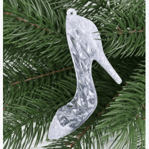 Іграшка на ялинку Туфелька (прозорий, 15см)