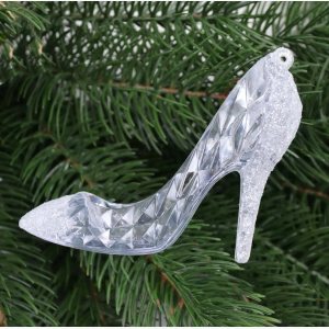 Іграшка на ялинку Туфелька (прозорий, 15см)