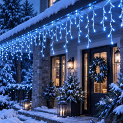 Вулична гірлянда «Бахрома» посилена 3×0,8 м, 100 LED, синя, IP65, 10% Flash, з конектором Вулична гірлянда «Бахрома» посилена 3×0,8 м, 100 LED, синя, IP65, 10% Flash, з конектором