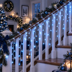 Вулична гірлянда «Бахрома» 3×0,8 м, 100 LED, синя, 10% Flash, IP44, з конектором Вулична гірлянда «Бахрома» 3×0,8 м, 100 LED, синя, 10% Flash, IP44, з конектором