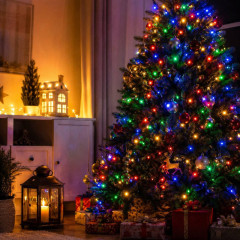 Гірлянда LED 100, чорний провід, кольорова