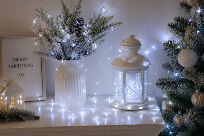 Гірлянда Роса 10 м USB, 100 LED, холодний білий