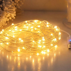 Гірлянда Роса 10 м USB, 100 LED, тепло білий Гірлянда Роса 10 м USB, 100 LED, тепло білий