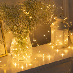 Гірлянда Роса 10 м USB, 100 LED, тепло білий Гірлянда Роса 10 м USB, 100 LED, тепло білий