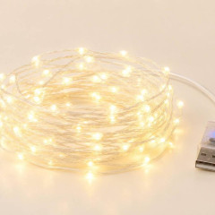 Гірлянда Роса 20 м USB, 200 LED, теплий білий Гірлянда Роса 20 м USB, 200 LED, теплий білий