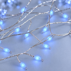 Гірлянда роса «Хвойна лапа» матова 30 м, 900 LED, синя, білий мідний провід, пульт, IP44