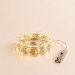 Гірлянда Роса 50 м USB, 500 LED, теплий білий колір