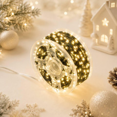 Гірлянда Роса 50 м USB, 500 LED, теплий білий, зелений мідний провід