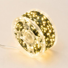 Гірлянда Роса 50 м USB, 500 LED, теплий білий, зелений мідний провід