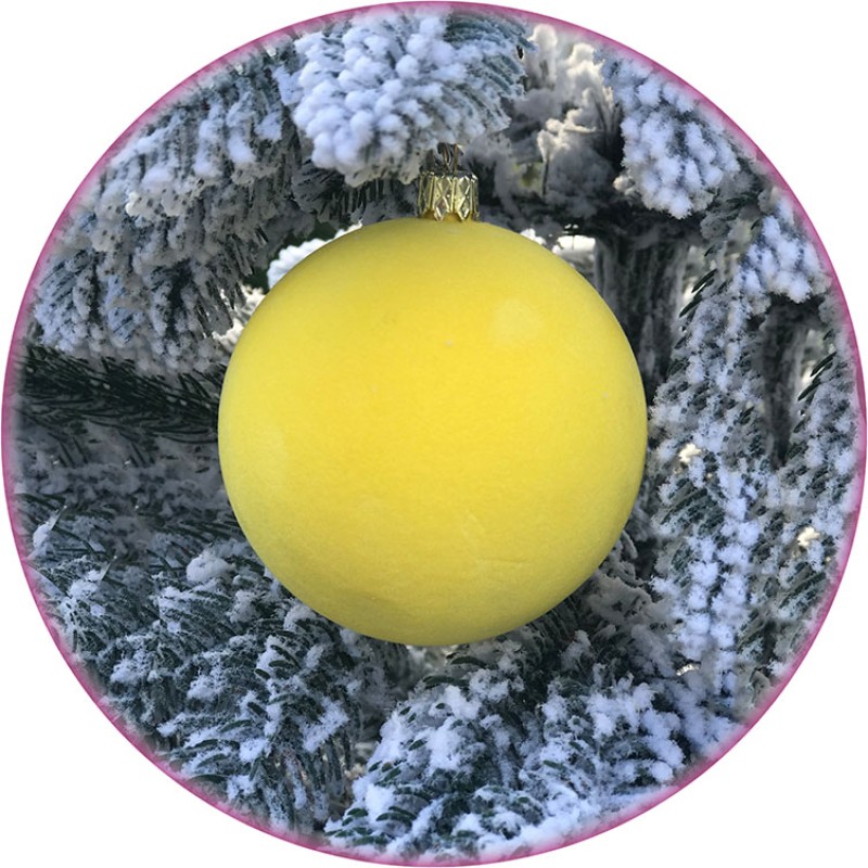 Ялинкова куля Оксамит (100мм, жовтий)